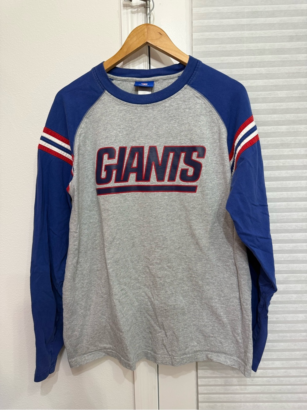 NFL Gray Crewneck Tee with Royal Blue Ribbed Collar